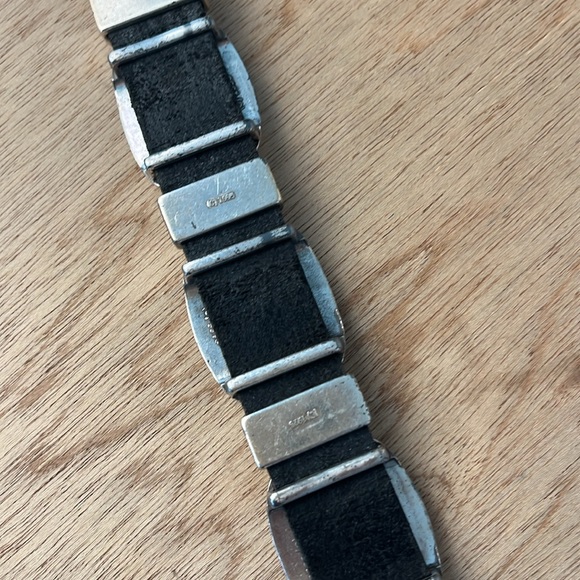 Vintage Brighton Leather Metal Belt 1995 Medium Heavy Weight Tarnished Weathered - Picture 13 of 16